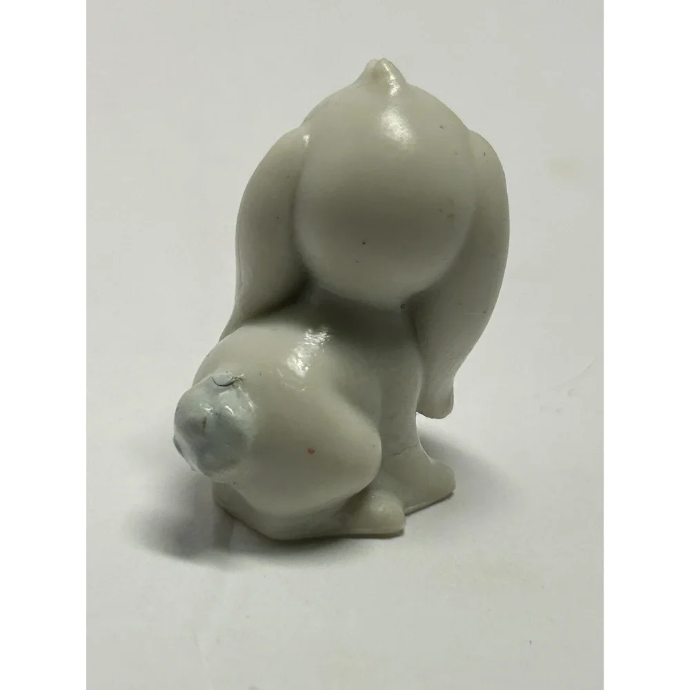 White Bunny Rabbit Figure Toy Long Ears Mini Plastic Animal Collectible Cute